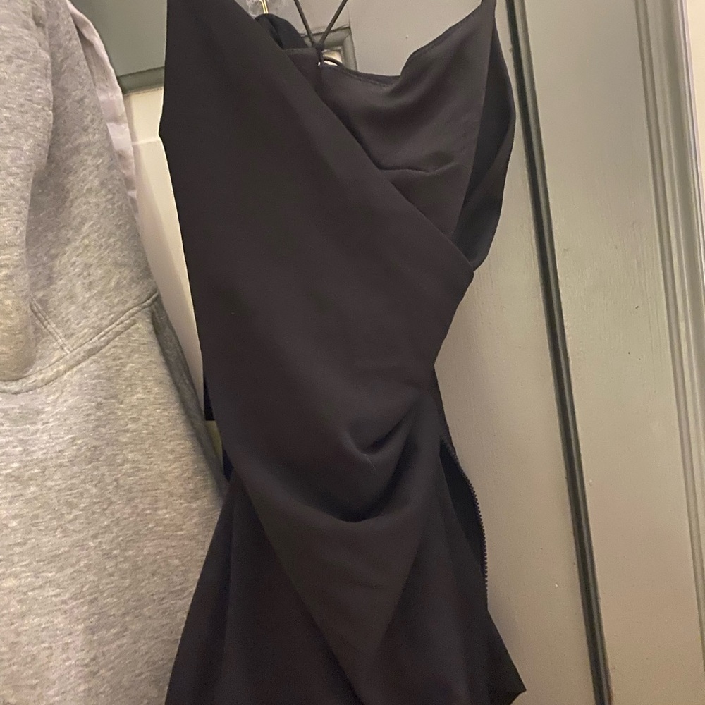 Windsor Black Strapless Wrap Dress